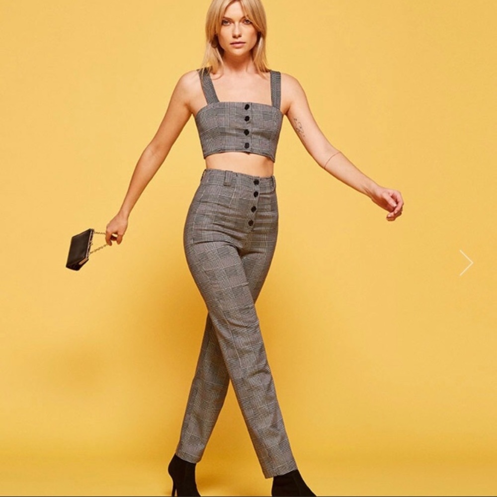 *NWT* Reformation Rex Two Piece Plaid